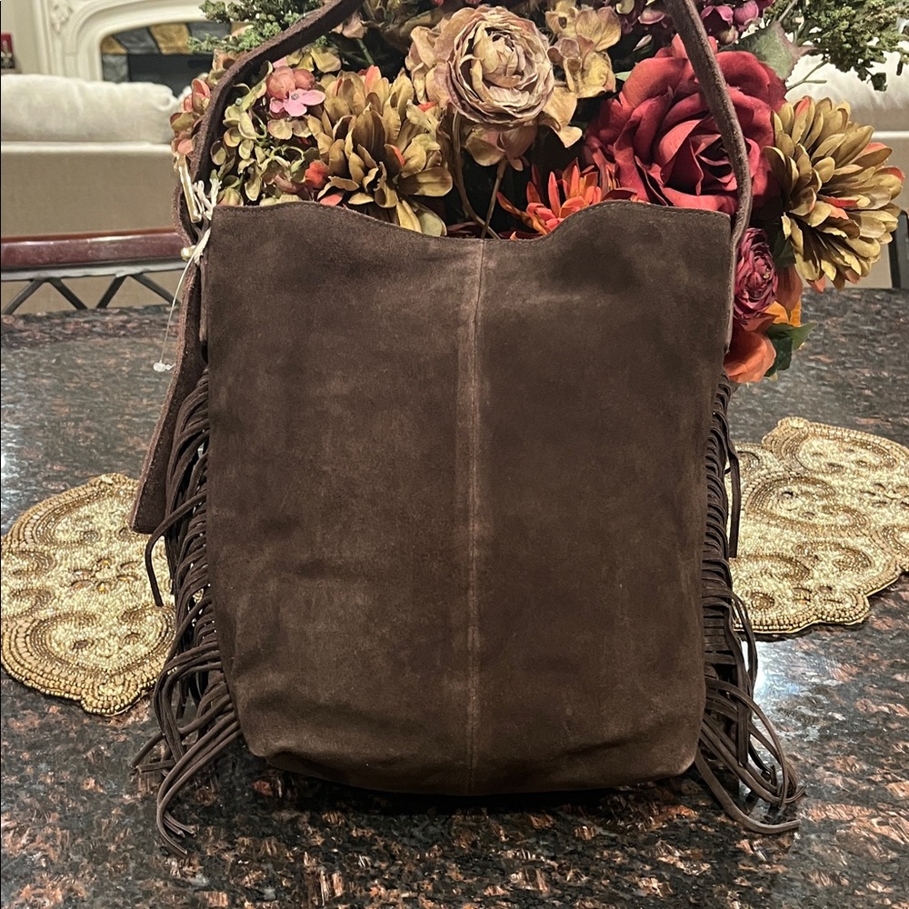 Haute Hippie Dark Brown Suede Fringe Shoulder Bag - Picture 15 of 17
